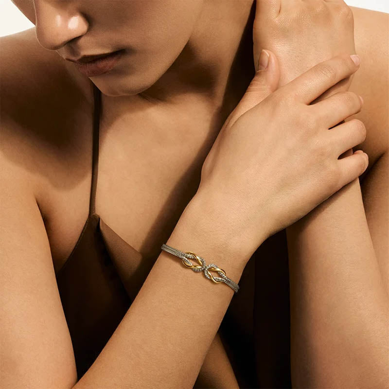 John Hardy Sterling Silver & Yellow Gold 3.6mm Infinite Love Knot Bracelet