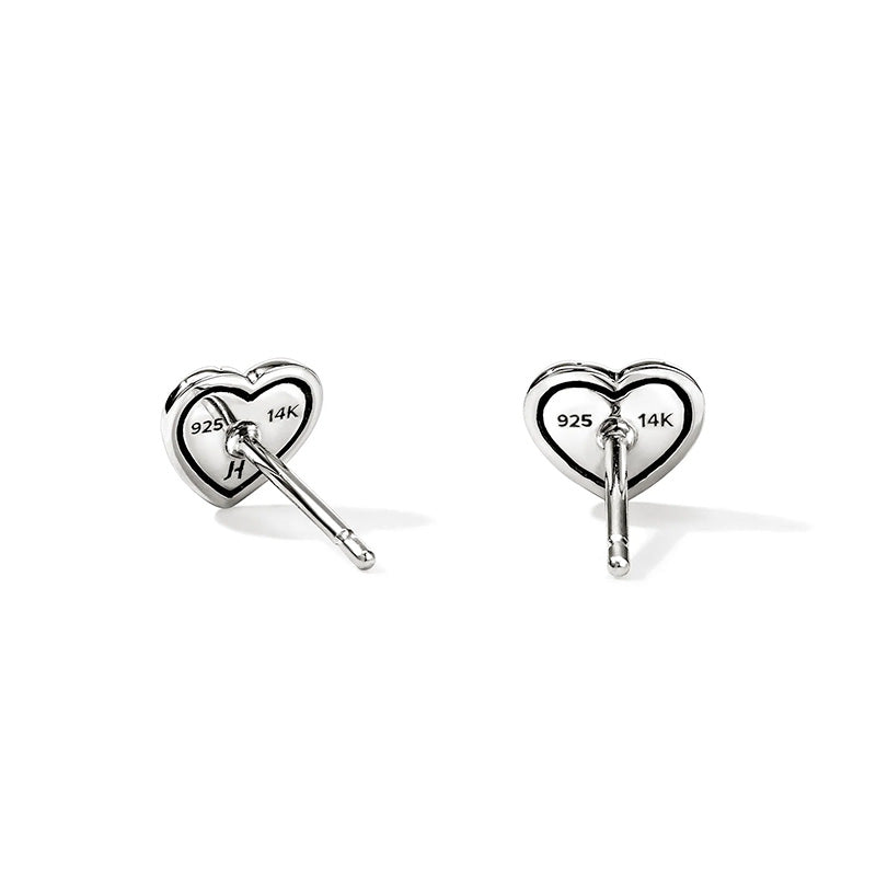 John Hardy Sterling Silver & Yellow Gold Essentials Heart Earrings