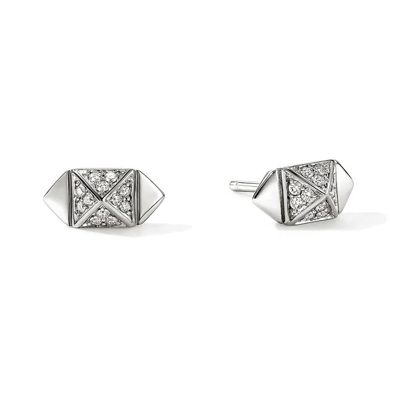 John Hardy Sterling Silver & Diamond 5mm Icon Stud Earrings
