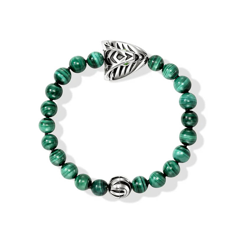 John Hardy Sterling Silver & Malachite 8mm Legends Cobra Bracelet