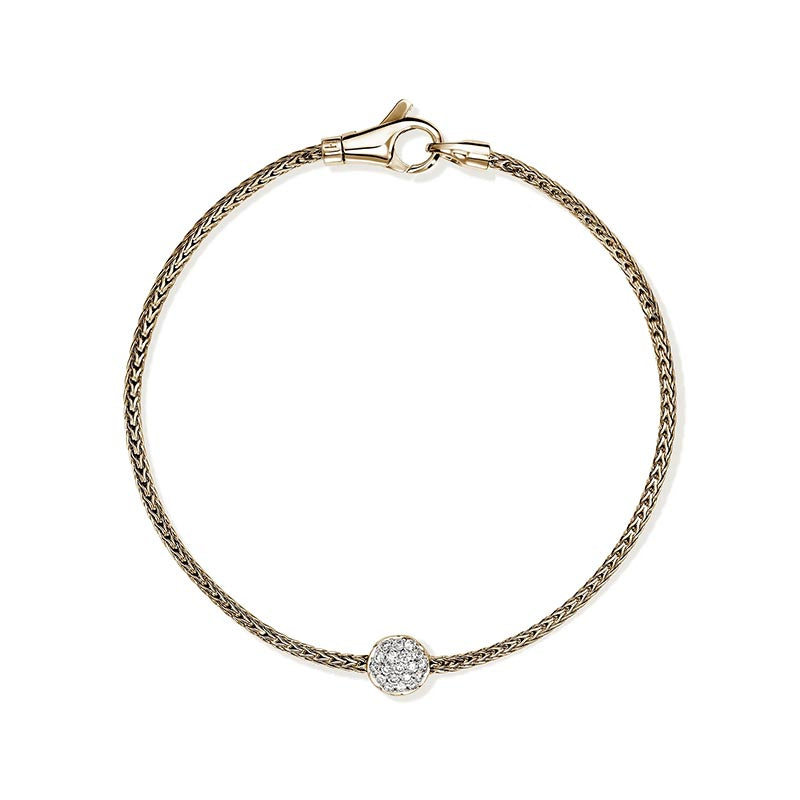 John Hardy Yellow Gold & Diamond Essentials Pavé Bracelet