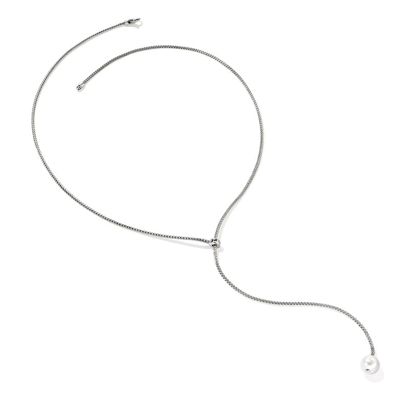 John Hardy Essentials Sterling Silver & Pearl Lariat Necklace