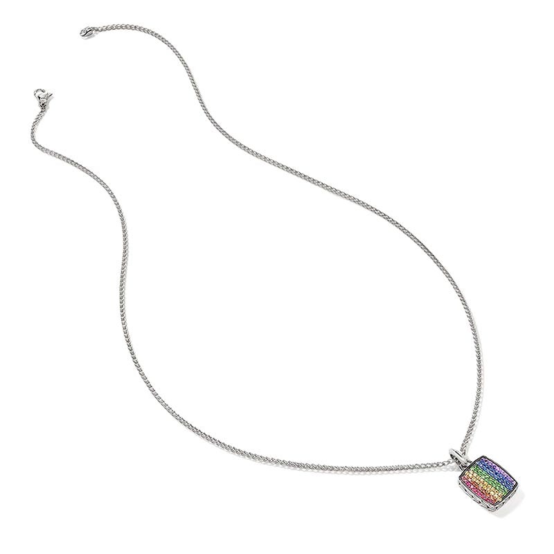 John Hardy Sterling Silver Rainbow Tag Necklace