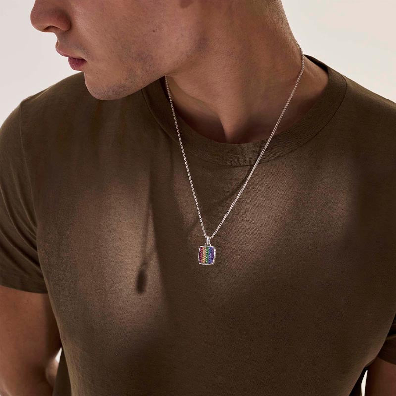 John Hardy Sterling Silver Rainbow Tag Necklace