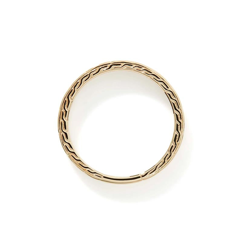 John Hardy Yellow Gold 3.5mm Carved Chain Ring