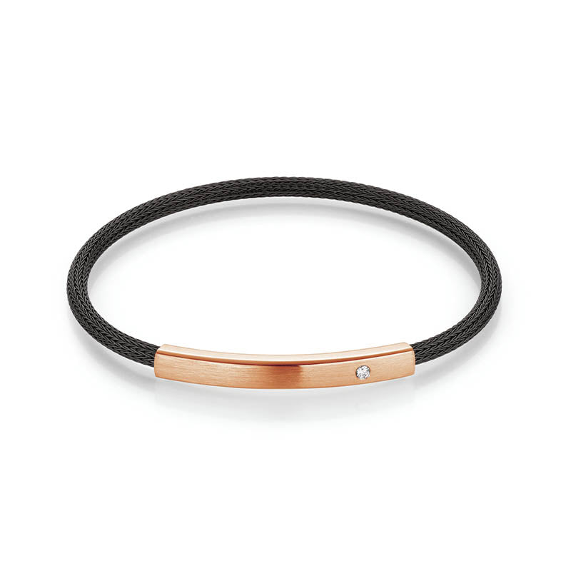 Jörg Heinz Rose Gold & Black PVD Steel Infinity Flex Bracelet
