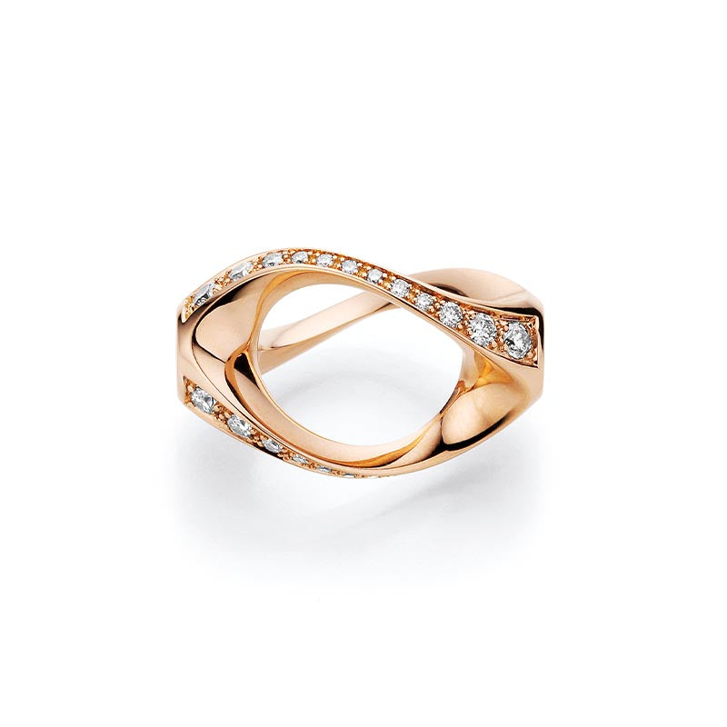 Jörg Heinz Rose Gold & Diamond Open Twisted Clasp