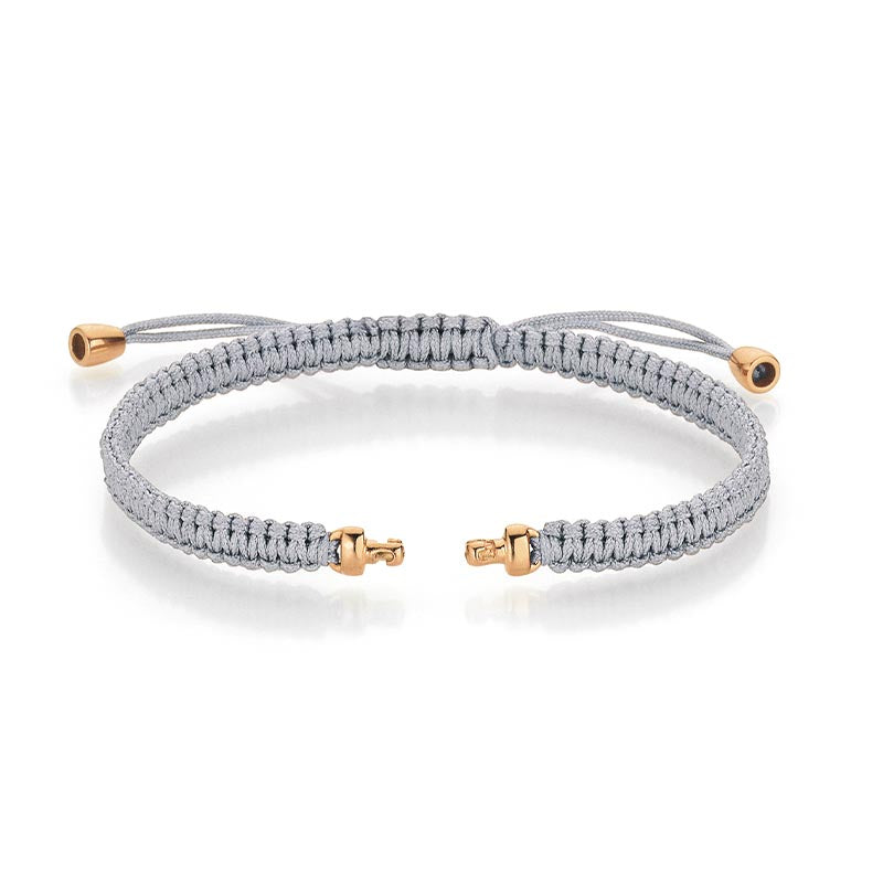 Jörg Heinz Rose Gold & Silver Grey Woven Bracelet