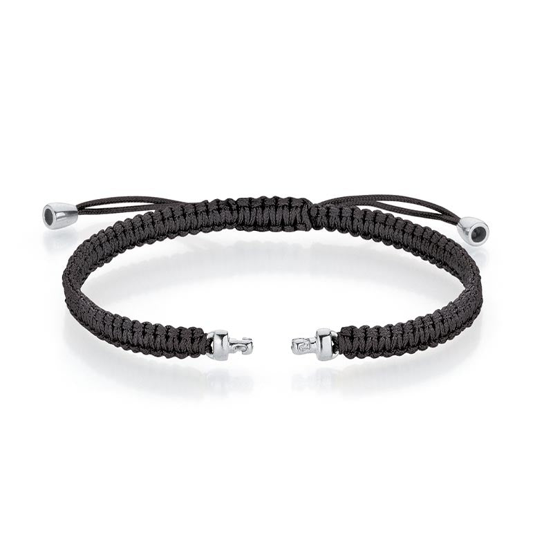 Jörg Heinz White Gold & Black Woven Bracelet