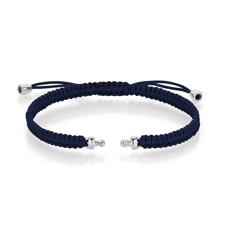 Jörg Heinz White Gold & Dark Blue Woven Bracelet