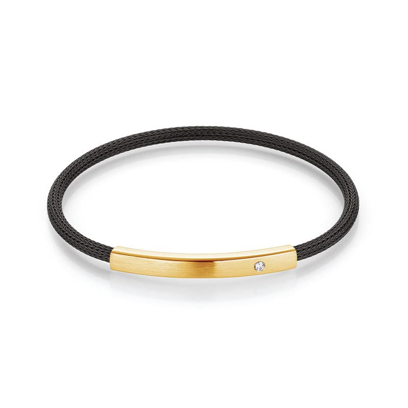 Jörg Heinz Yellow Gold & Black PVD Steel Infinity Flex Bracelet