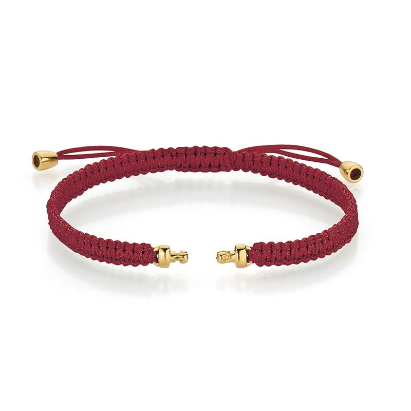 Jörg Heinz Yellow Gold & Dark Red Woven Bracelet