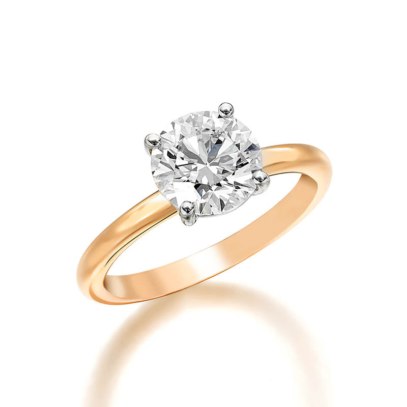 KNAR Signature Rose Gold 1.75ct Round Diamond Engagement Ring