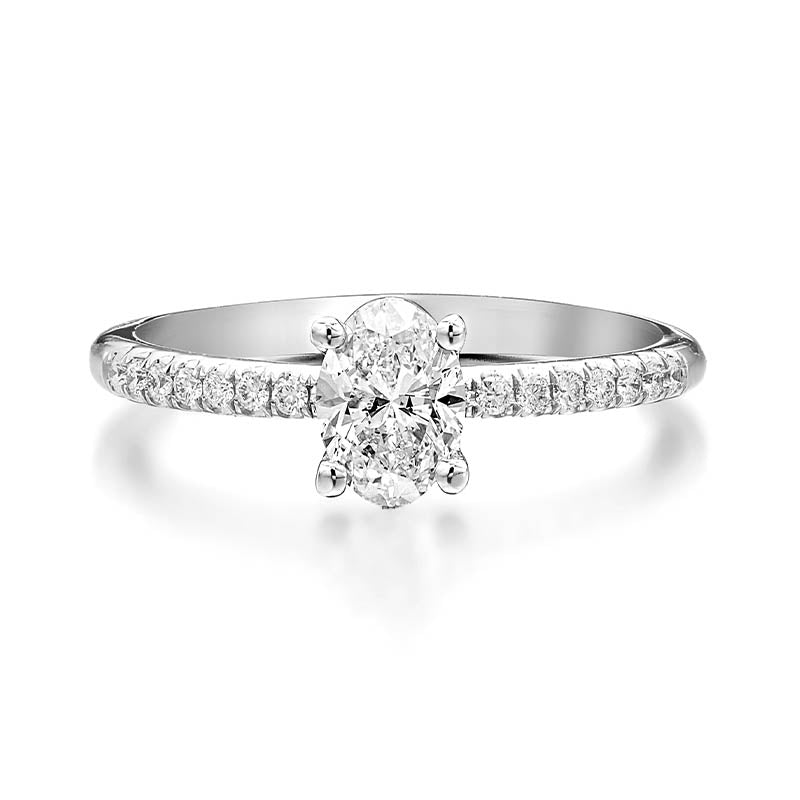 KNAR Signature White Gold 0.69ct Oval Cut Diamond Engagement Ring
