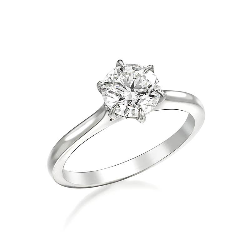 KNAR Signature White Gold 1.32ct Round 6-Prong Diamond Engagement Ring