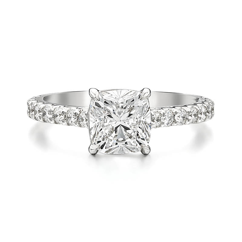 KNAR Signature White Gold 1.53ct Cushion Cut Diamond Engagement Ring