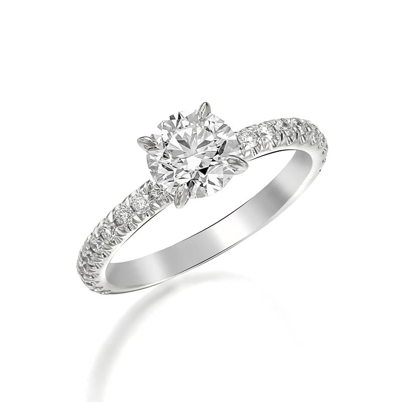 KNAR Signature White Gold 1ct Round Diamond Engagement Ring