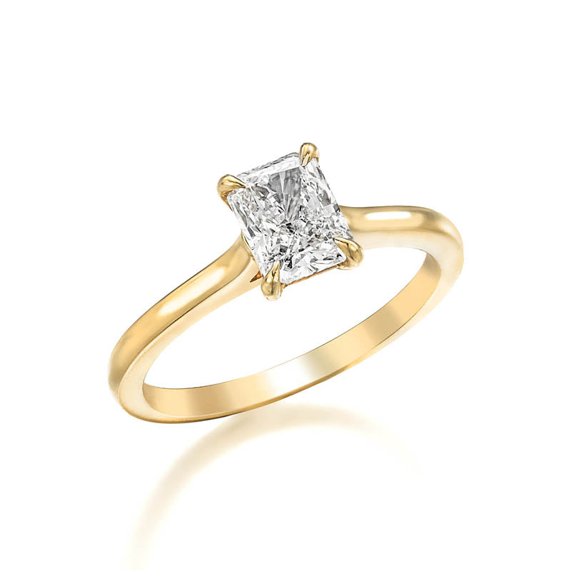 KNAR Signature Yellow Gold 1.23ct Radiant Cut Diamond Engagement Ring