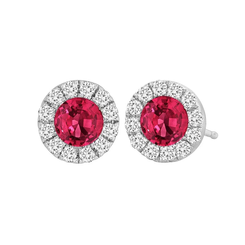 Knar Signature White Gold Ruby & Diamond Earrings