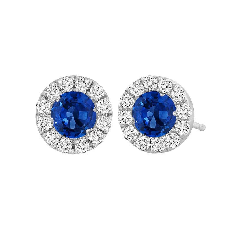 Knar Signature White Gold Blue Sapphire & Diamond Earrings