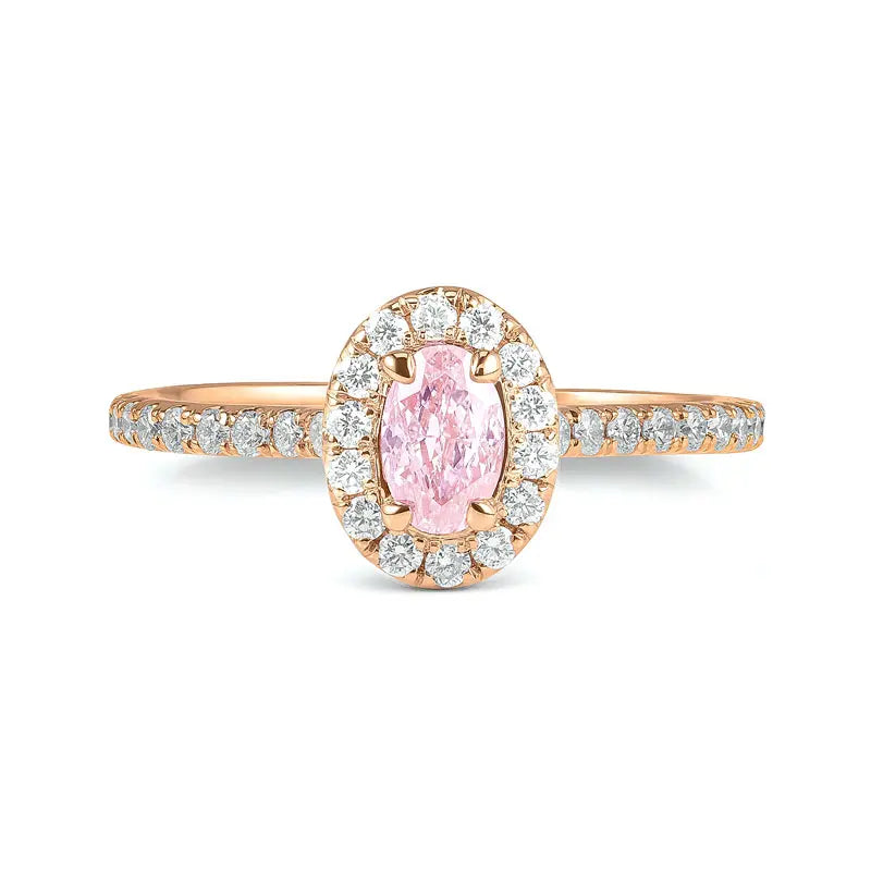 Knar Signature Pink Oval Diamond Halo Ring