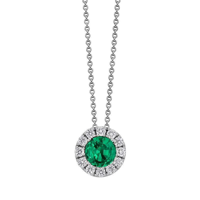 Knar Signature White Gold Emerald & Diamond Pendant