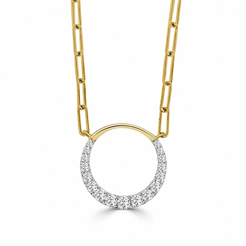 Knar Signature Yellow Gold Medium Round Diamond Pendant