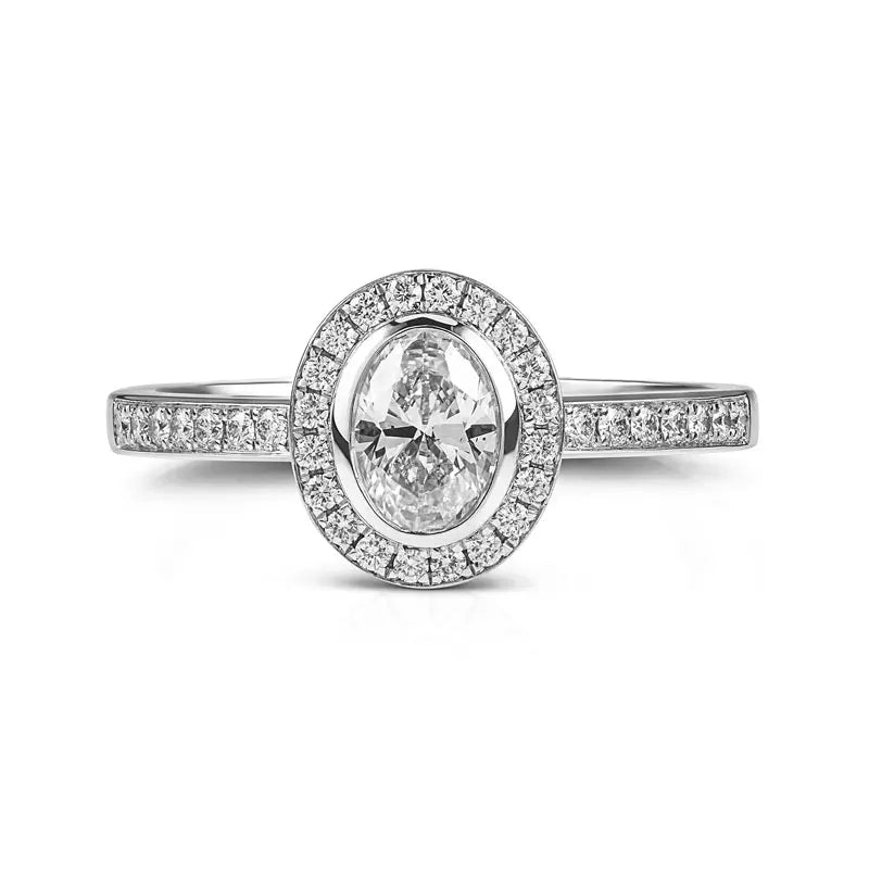 Knar Signature Oval Diamond Halo Engagement Ring