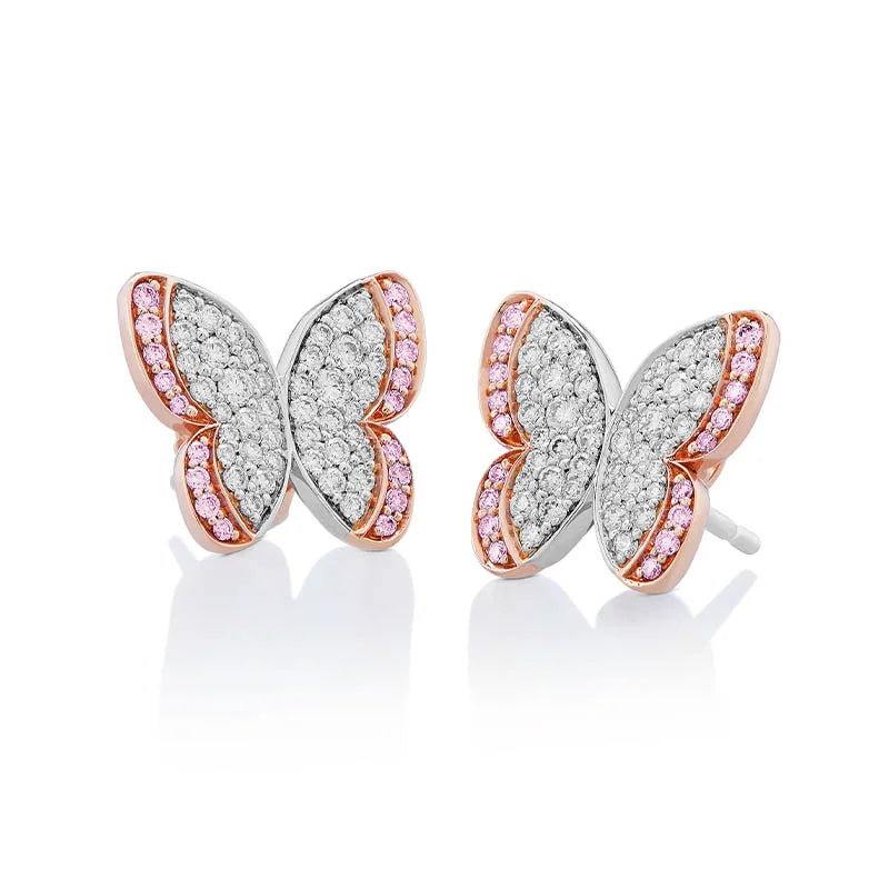 Knar Signature Pink Diamond Butterfly Earrings