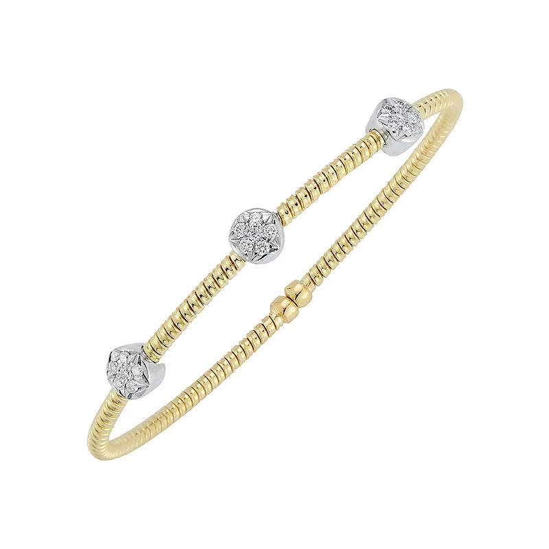 Knar Signature Yellow Gold Diamond Rondelle Bangle