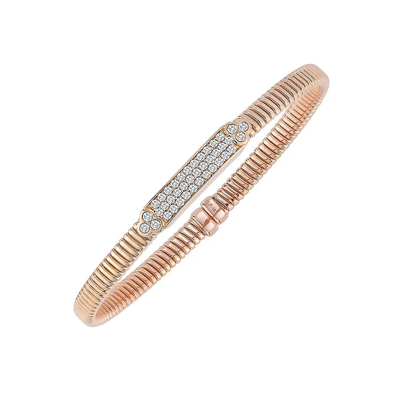 Knar Signature 3.6mm Rose Gold Diamond Bar Bangle