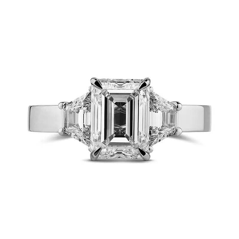 Knar Signature White Gold 2.5ct Emerald Cut Diamond Engagement Ring