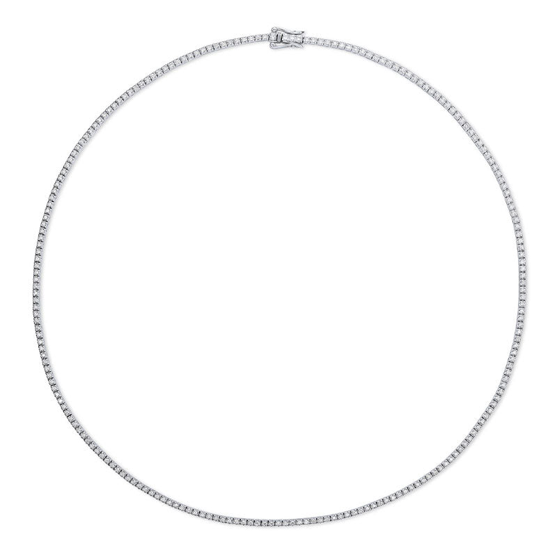 Knar Signature White Gold 4ct Diamond Line Necklace