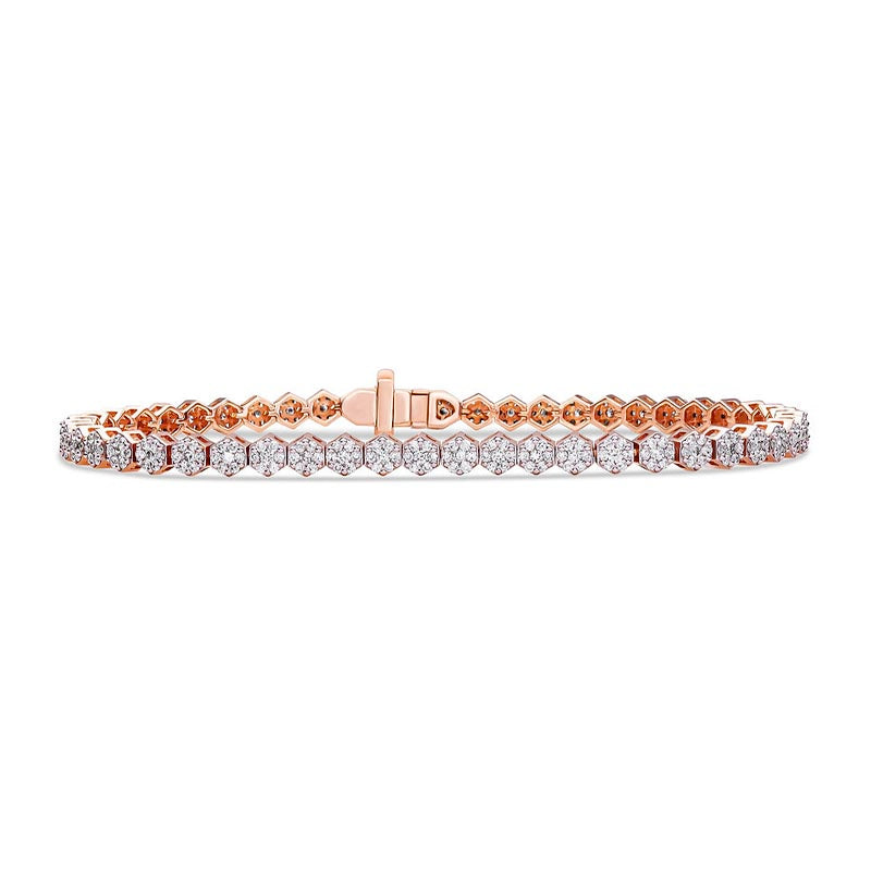 Knar Signature Rose Gold 2ct Diamond Cluster Link Bracelet