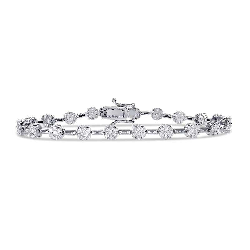Knar Signature White Gold 2ct Diamond Cluster Link Bracelet