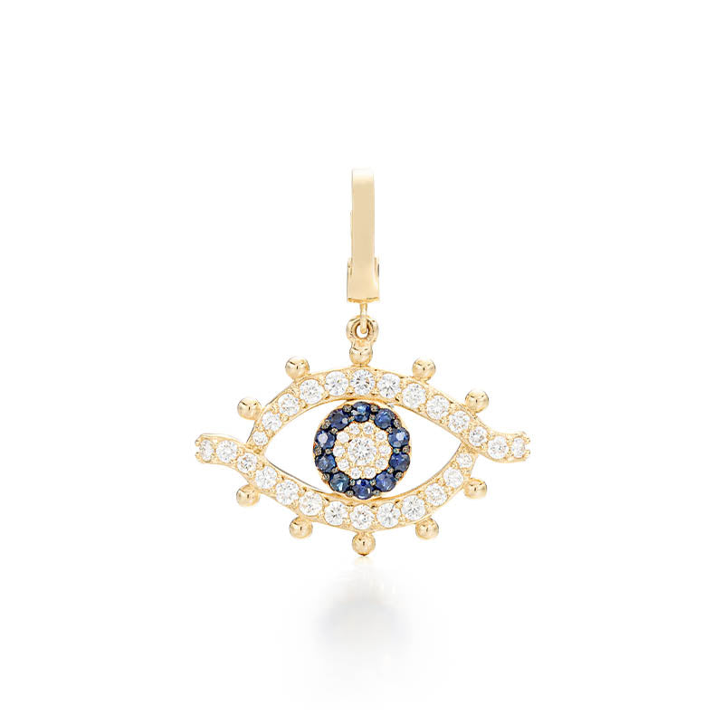 Knar Signature Yellow Gold, Blue Sapphire & Diamond Eye Charm