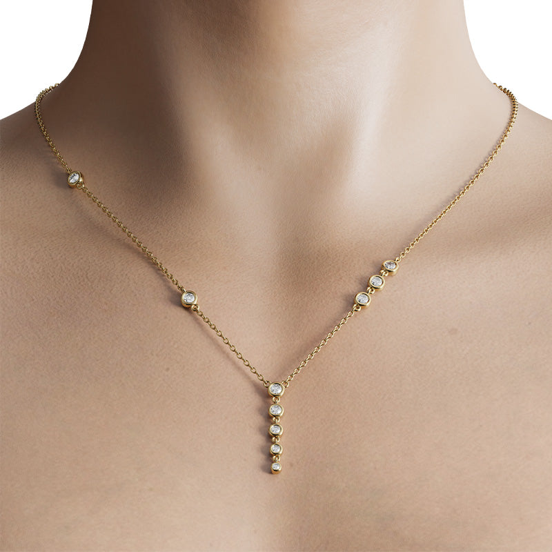 Knar Signature Yellow Gold Diamond Drop Necklace
