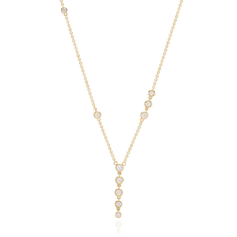 Knar Signature Yellow Gold Diamond Drop Necklace