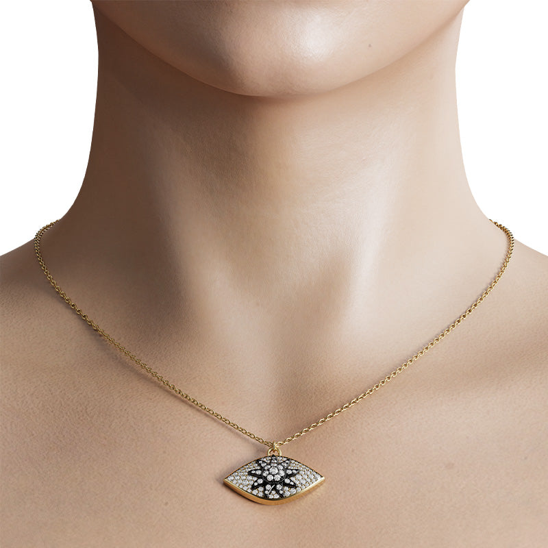 Knar Signature Yellow Gold Diamond Eye - Sun Centered Pendant