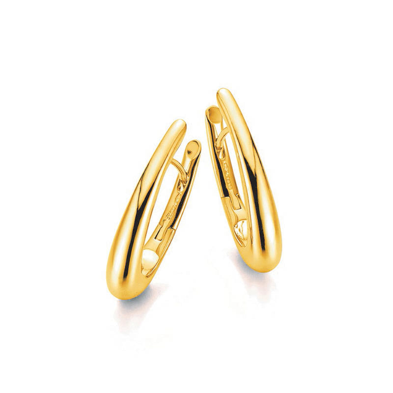 Knar Signature Yellow Gold Hinged Hoop Earrings