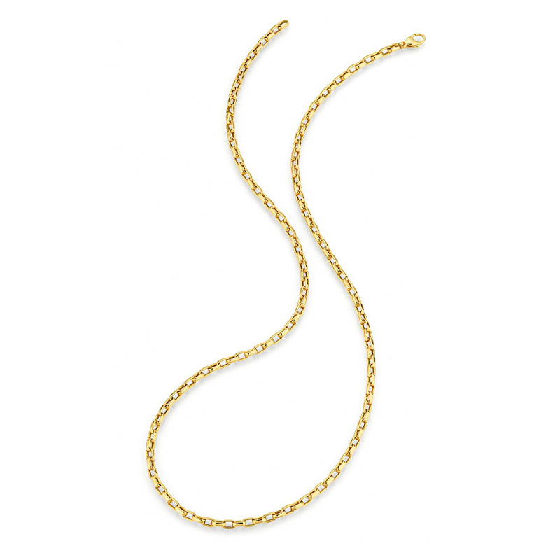 Knar Signature Yellow Gold Squared Oval Chain Neckalce