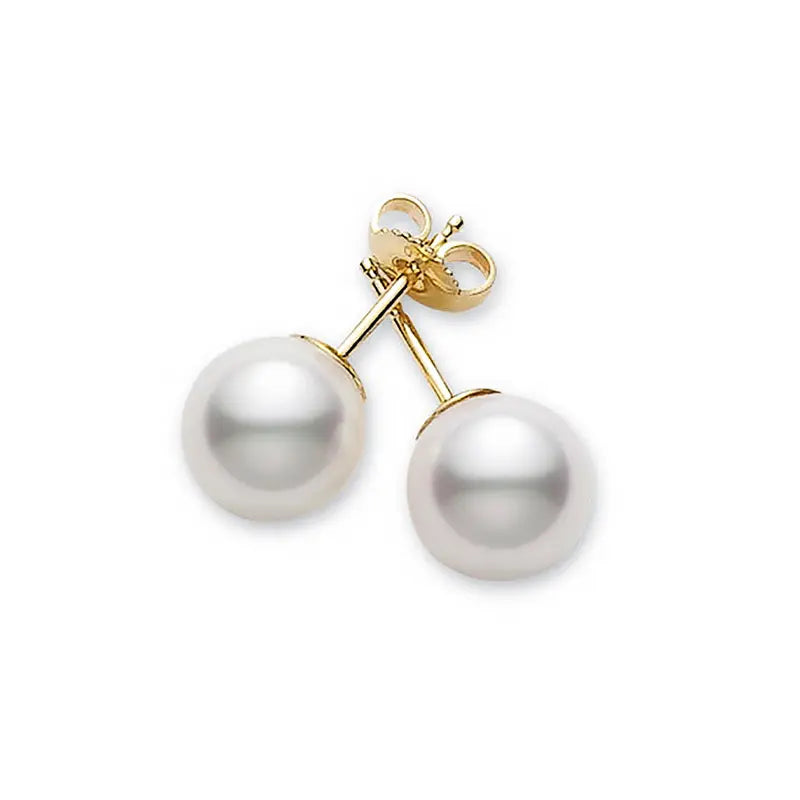 Mikimoto White Akoya 5-5.5mm "A" Pearl Studs