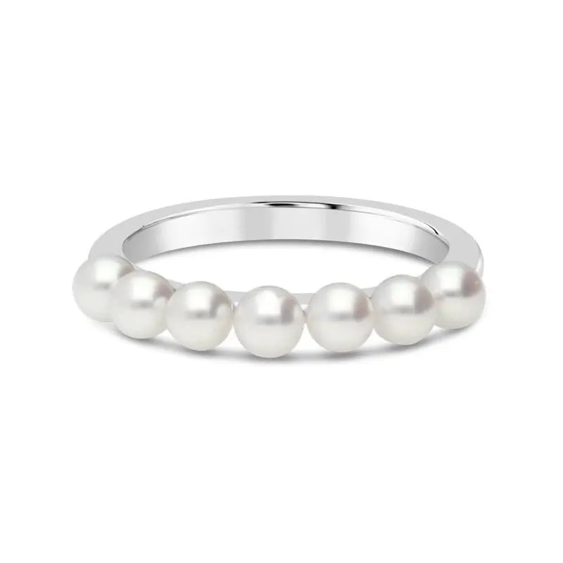 MIK00957 Style No MRQ10045AXXW Mikimoto Akoya Pearl Row Ring