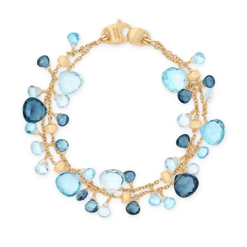 Marco Bicego Paradise Mixed Blue Topaz Multi-Stand Bracelet