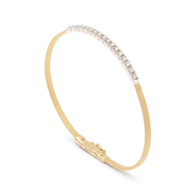 Marco Bicego Masai Yellow Gold Small Stackable Bracelet with Diamonds