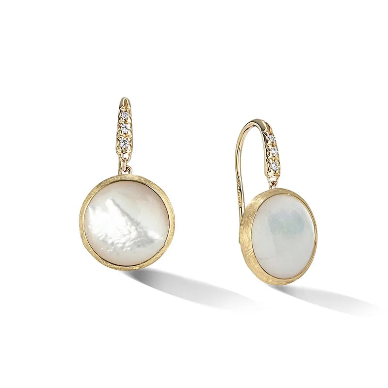 Marco Bicego Jaipur Colour Yellow Gold Diamond & Mother of Pearl Earrings