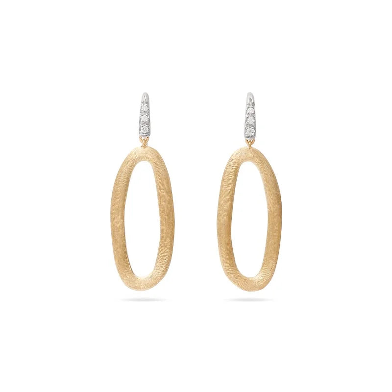 Marco Bicego Jaipur Oval Link Yellow Gold Diamond Earrings