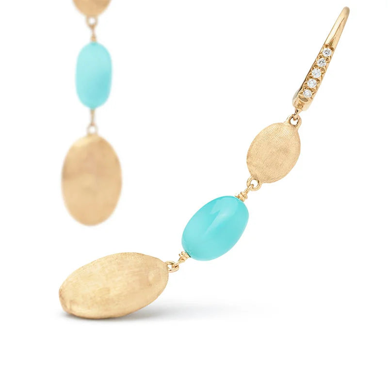 Marco Bicego Siviglia Yellow Gold Turquoise & Diamond Earrings