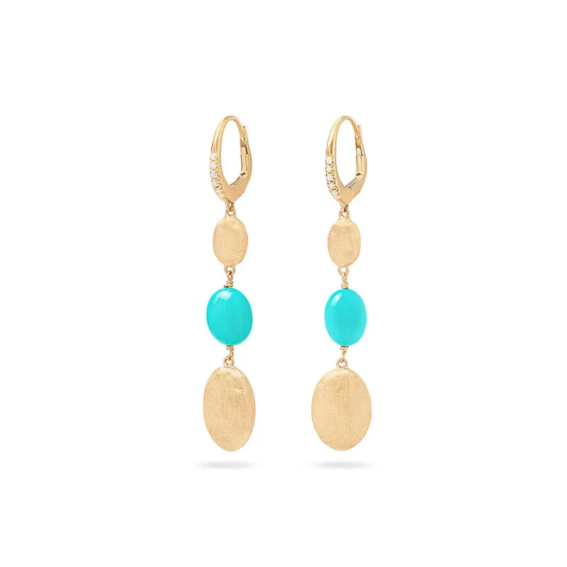 Marco Bicego Siviglia Yellow Gold Turquoise & Diamond Earrings