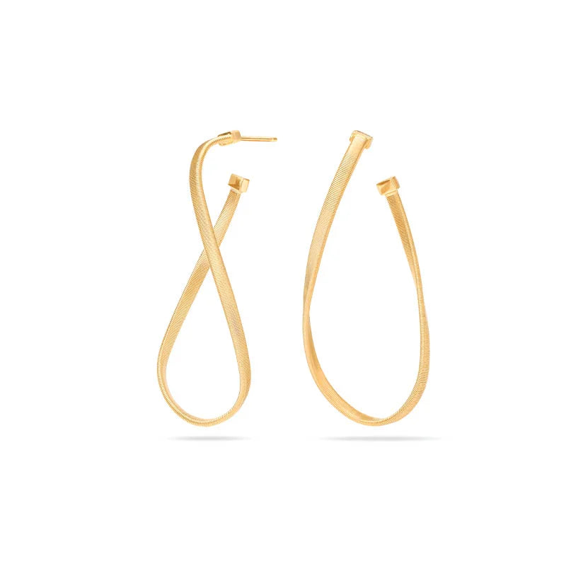 Marco Bicego Marrakech Yellow Gold Twisted Hoop Earrings